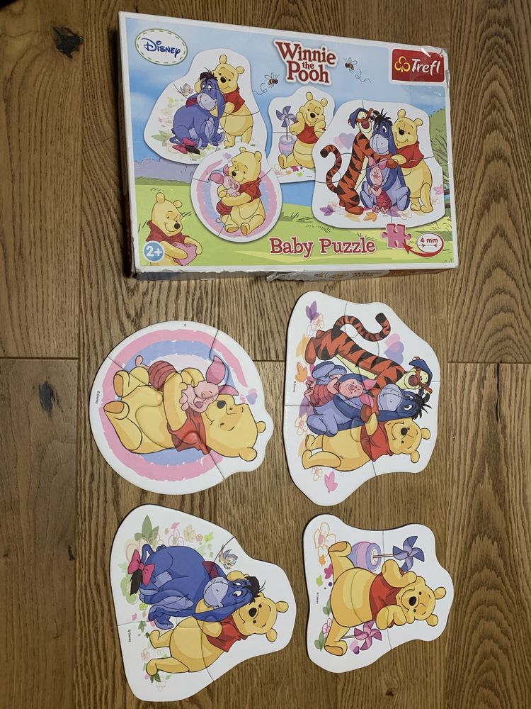 Baby puzzle Kubuś Puchatek 2+ duże grube elementy 4 układanki