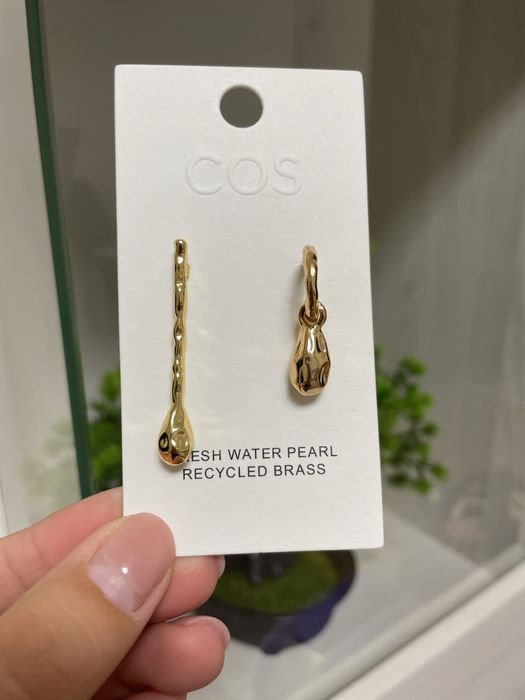 Сережки COS асиметричні золотисті