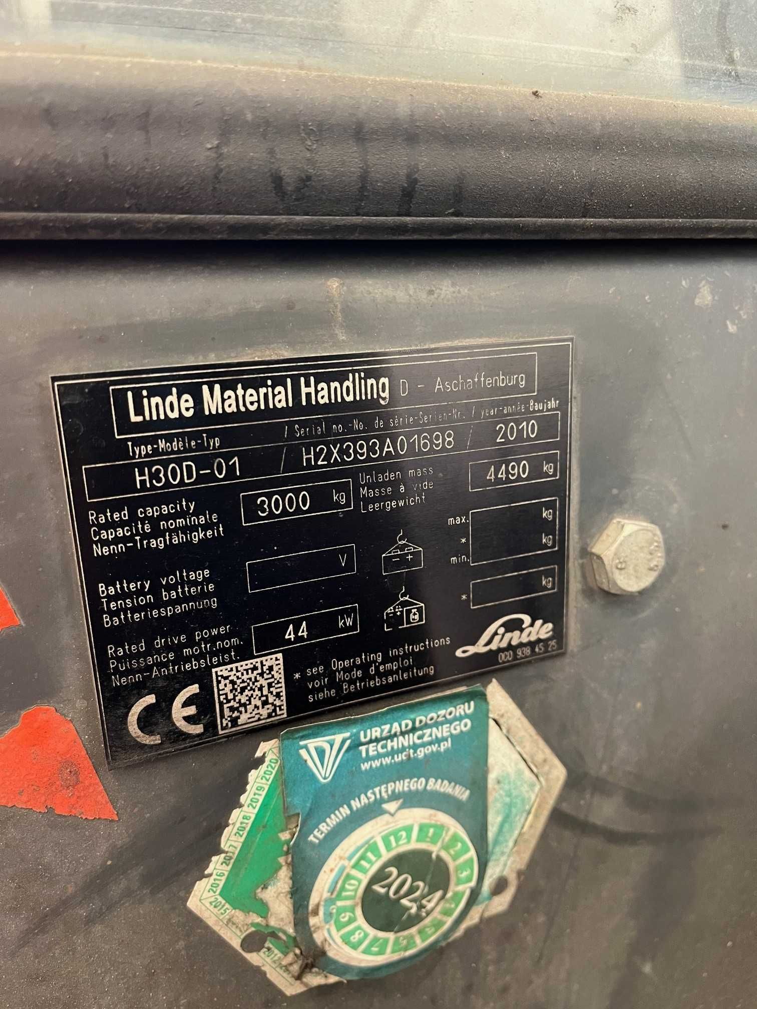 Wózek widłowy Linde H30D z osprzętem Kaup-pantograf