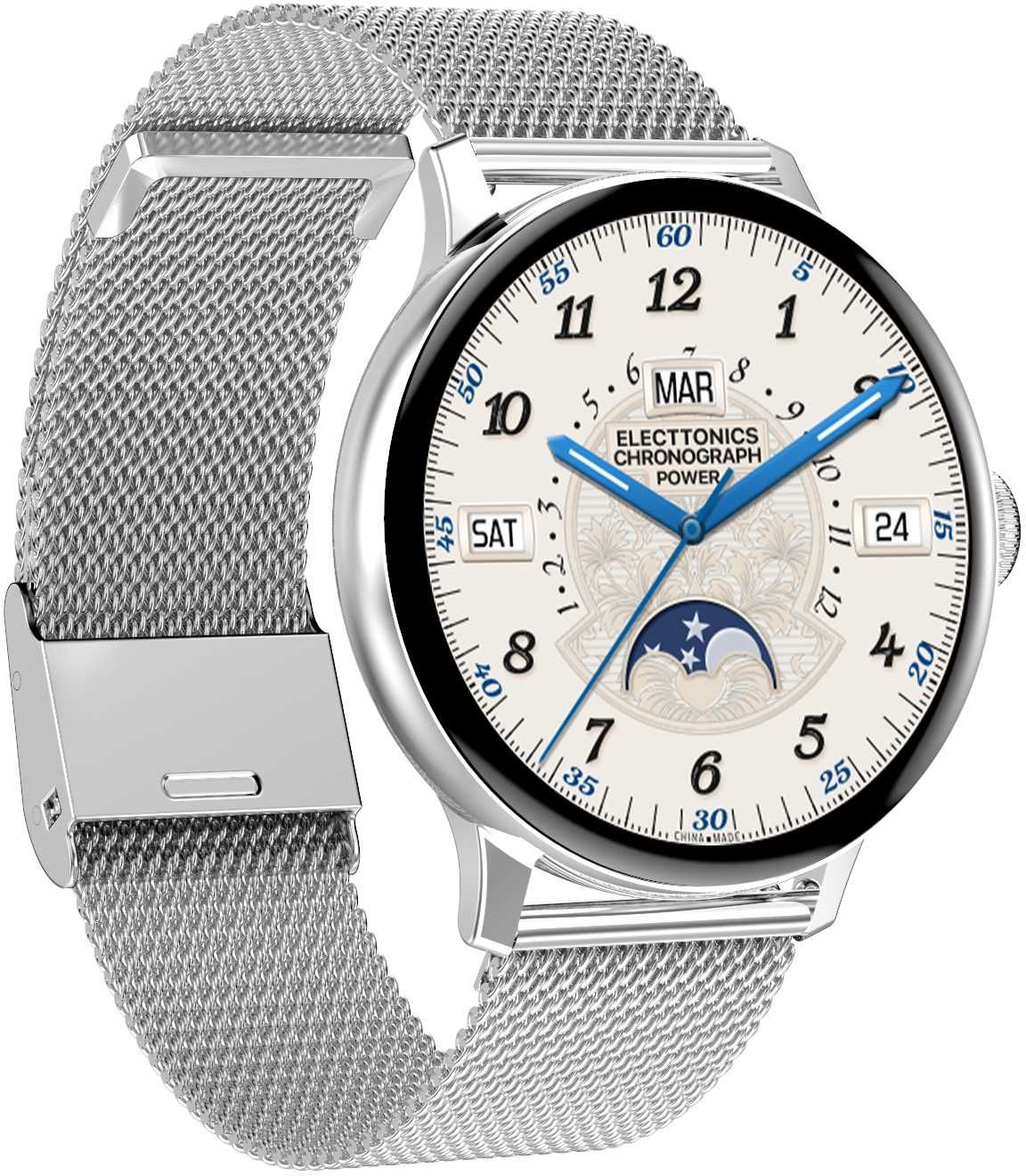 BRANSOLETA STALOWA PASEK do zegarka smartwatcha 20mm SREBRNA teleskopy