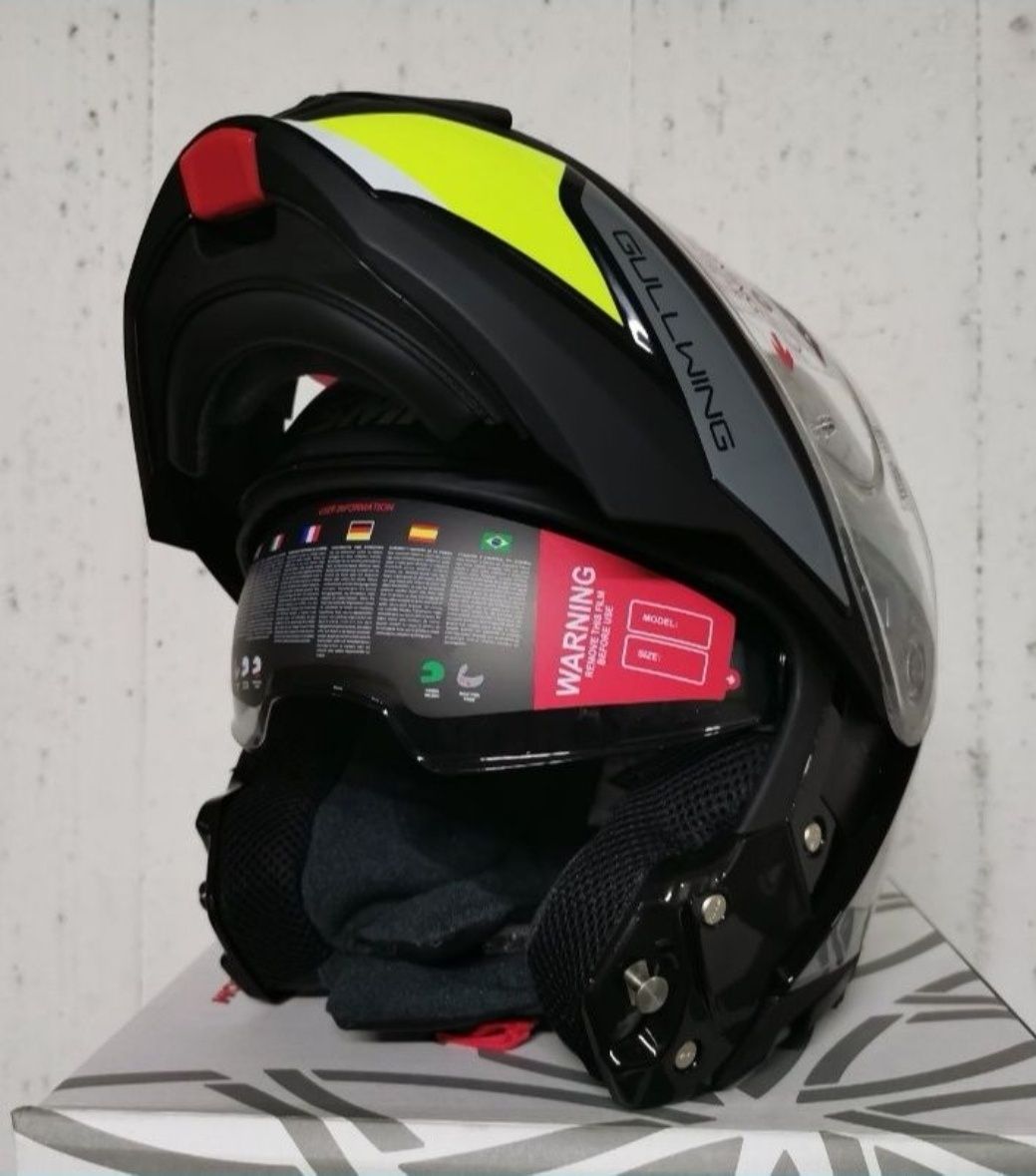 Capacete Modular SMK Kresto Cinza/ Preto/ Fluor ( NOVOS )