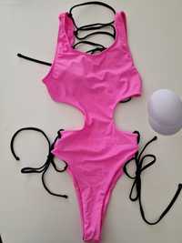 Nowy strój kąpielowy tankini bikini M neon roz