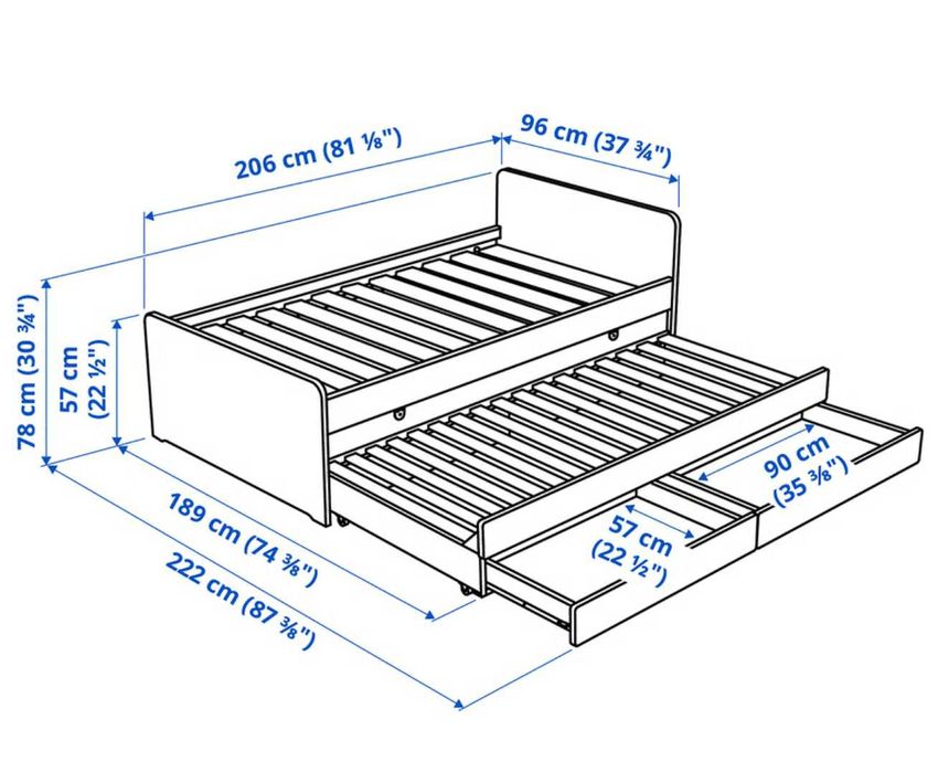 cama solteiro Ikea SLÄKT