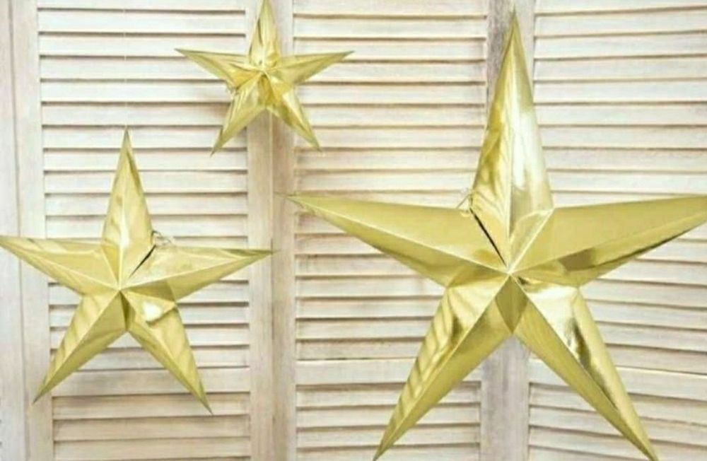 Gwiazdka papierowa błyszcząca 5 szt