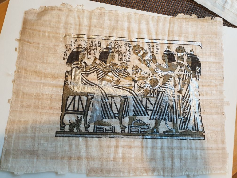 4x Papirus rozmiar 42/32, 1 szt. w ramce.