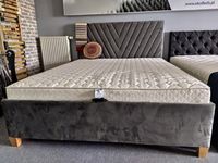 Łóżko tapicerowane 160x200 szare welur z pojemnikiem na pościel
