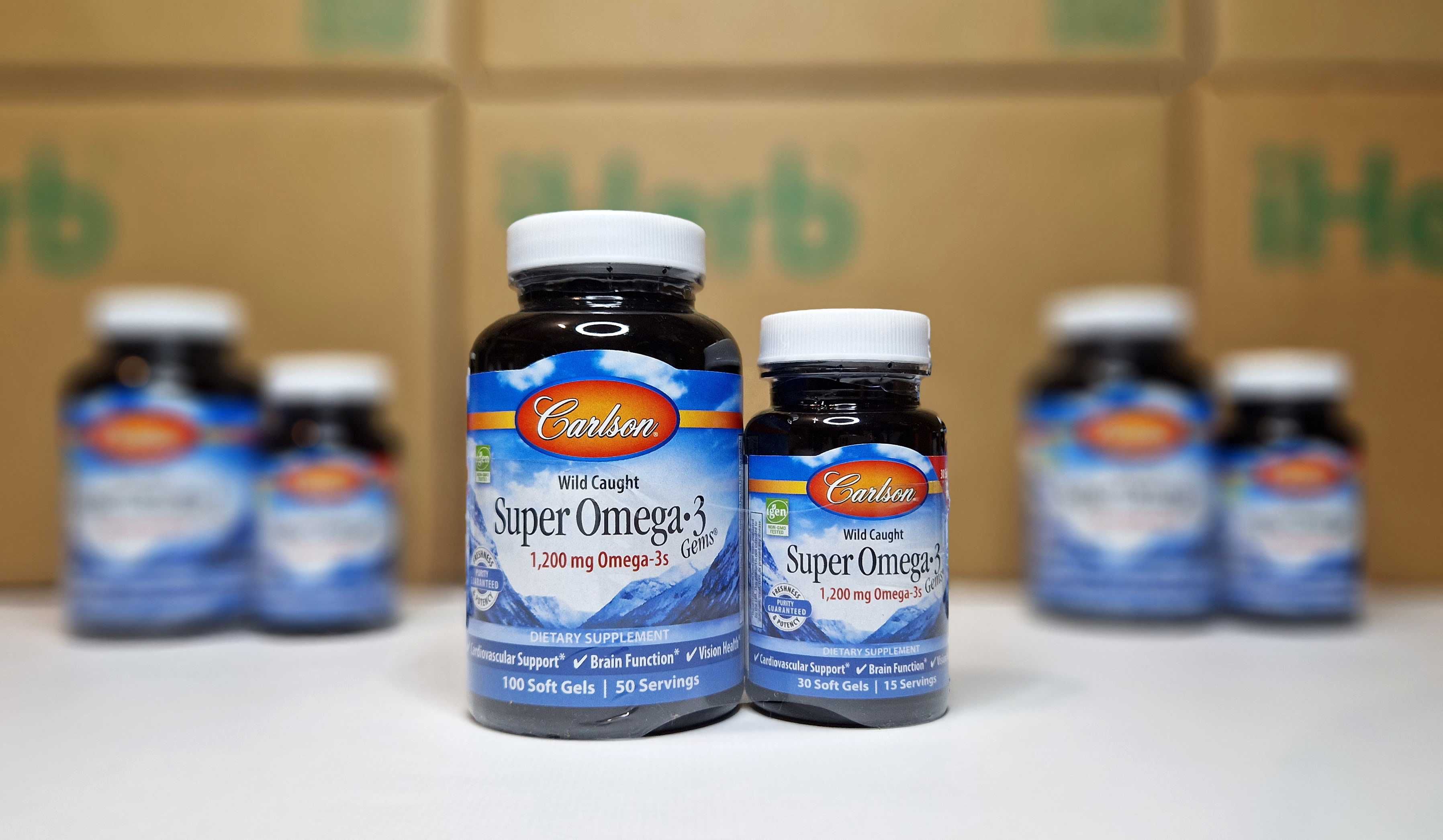 Carlson Super Omega-3, омега з морської риби, 1200 мг, 100+30 капсул