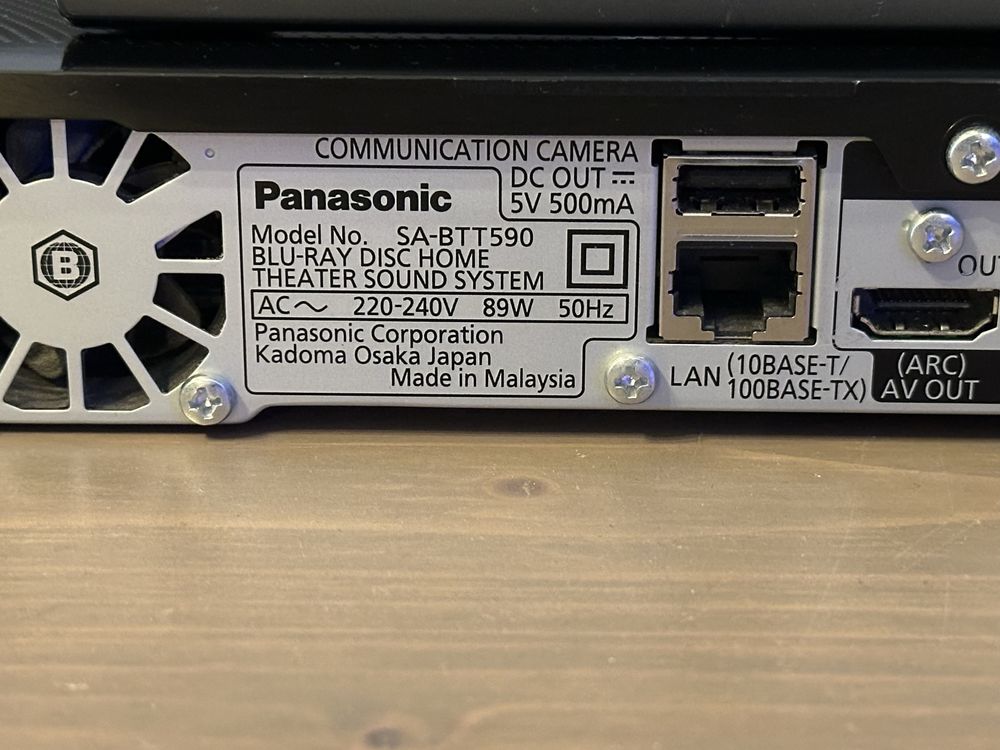 Kino domowe Panasonic SA-BTT590 Blu-ray, głośniki, subwoofer stan bdb