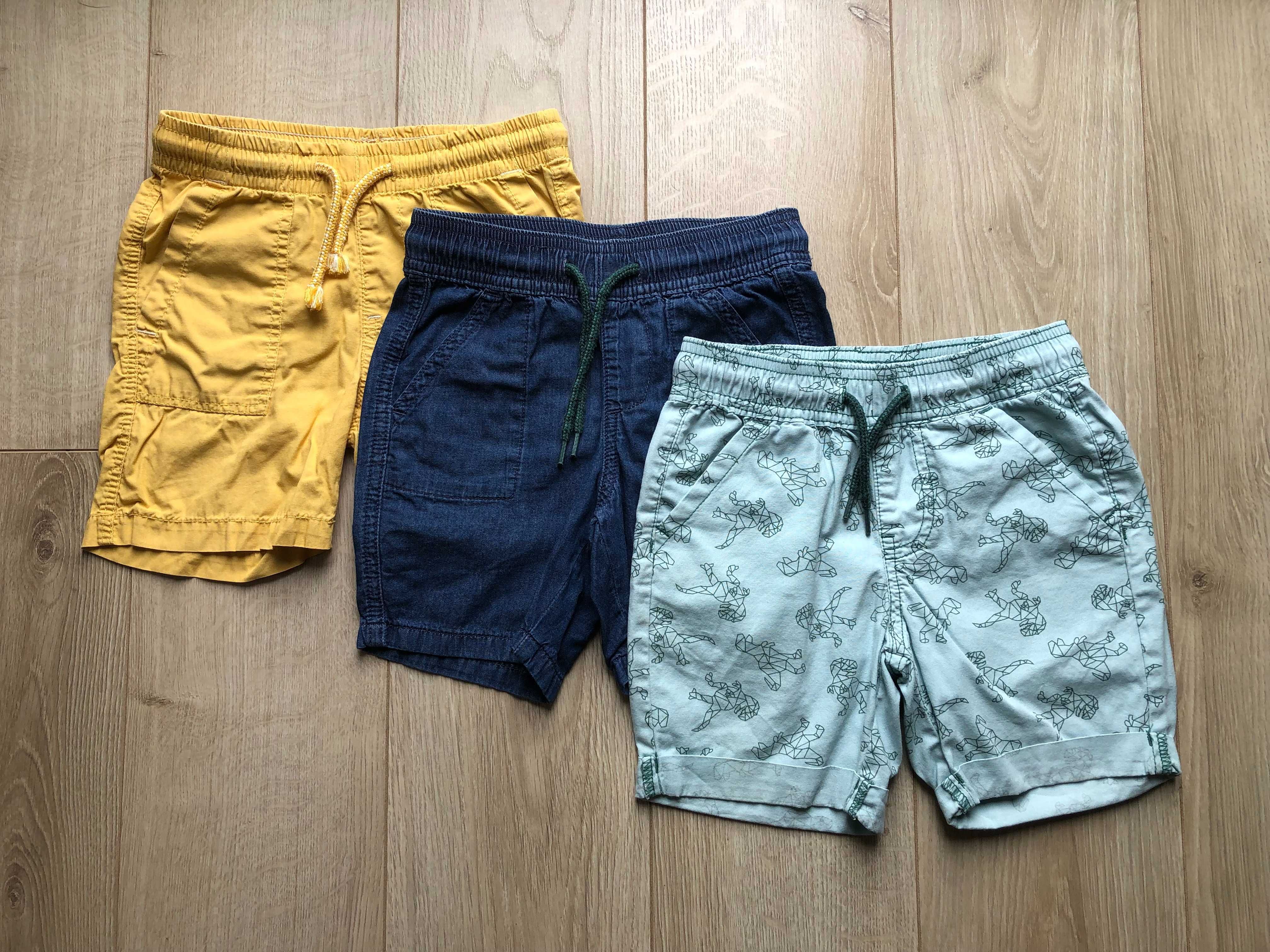 Krótkie spodenki szorty dziecięce x3 szt H&M Lupilu 98/104