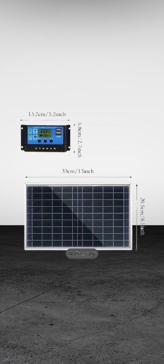 Zestaw z panelem słonecznym solarnym z programatorem, usb i akumulat