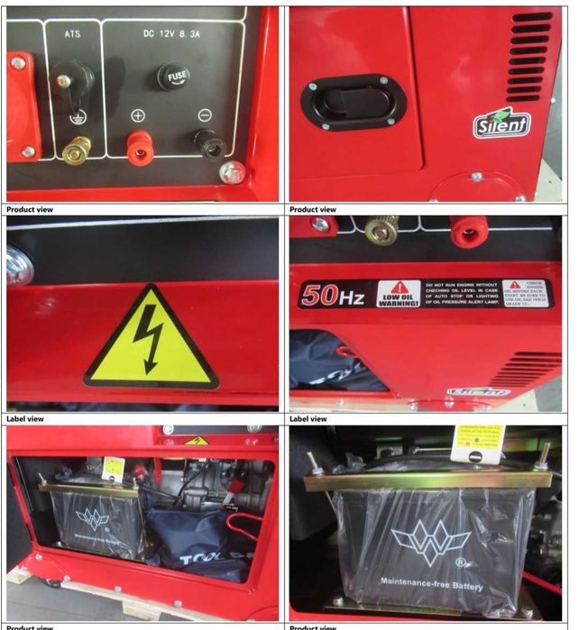 Agregat prądotwórczy z systemem ATS automat , Moc  9.5 KVA fv.   PL