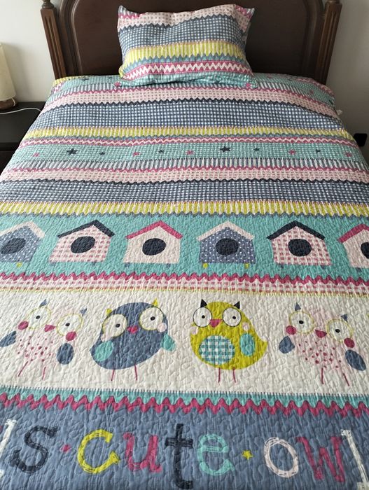 Colcha cama criança (dois padrões) e fronha de almofada
