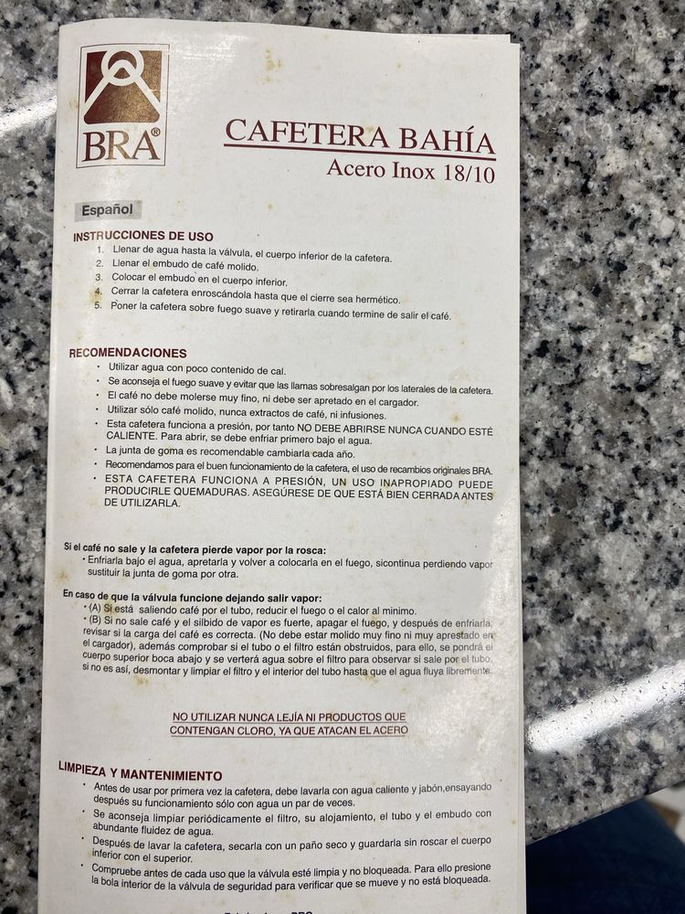 Cafeteira BRA, como nova com caixa, 4 chavenas