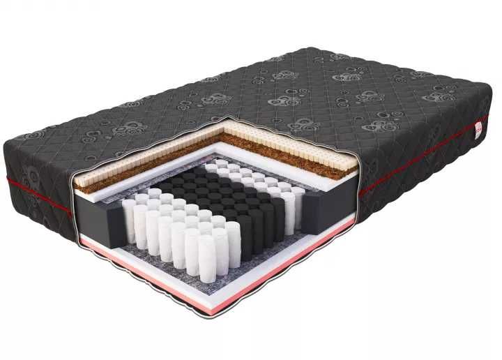 Materac kieszeniowy BLACK Resilience Black, visco, lateks 180x200