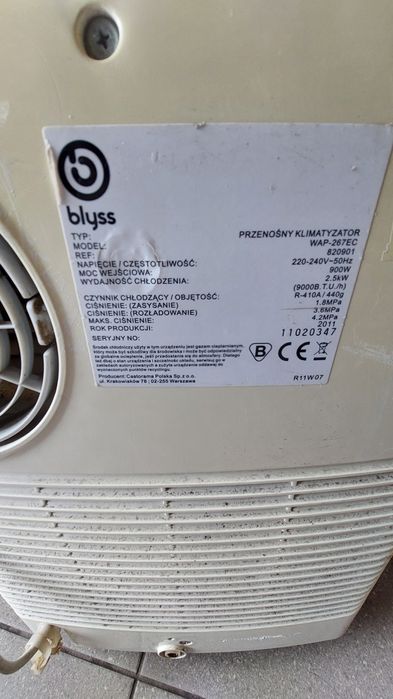Klimatyzator Blyss 3w1  klimatyzator wentylator osuszacz 2.5kw