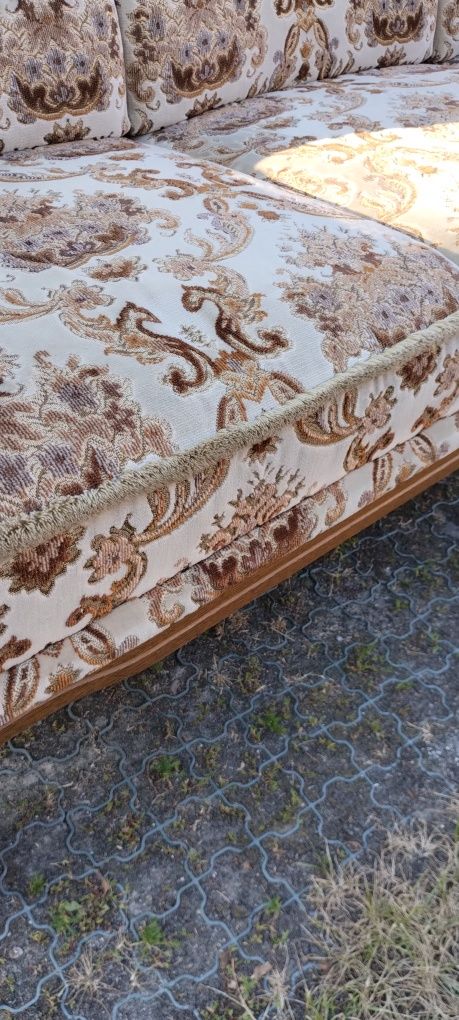 Komplet retro sofa i dwa fotele królewski zestaw