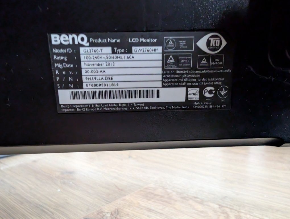 Monitor BenQ 27 cali 1080p FHD VA