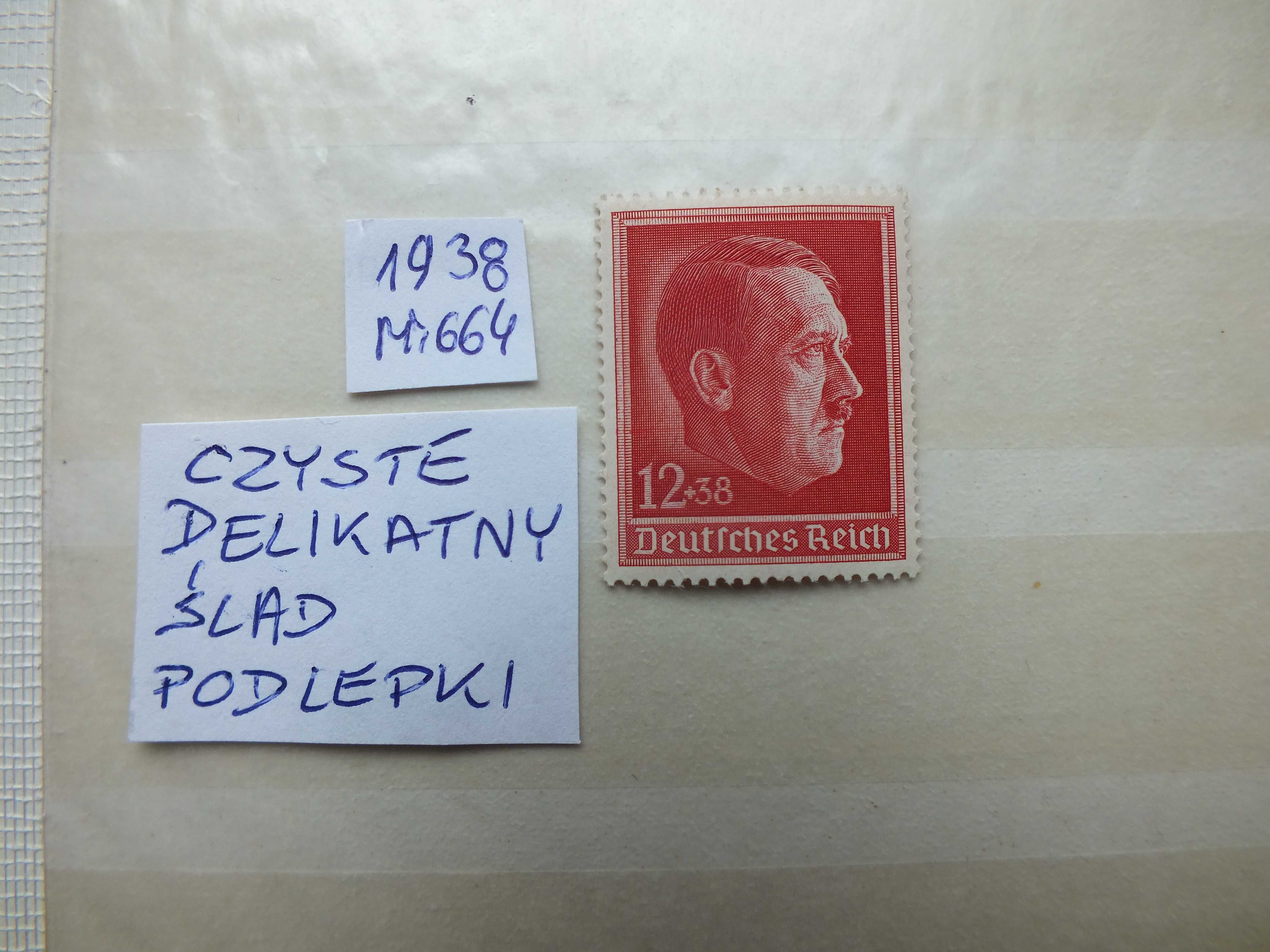 znaczki Mi664 Niemcy 1938r. Hitler czysty * Rzesza Reich