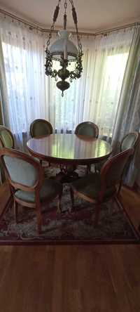 Stół i 6 krzeseł w stylu Ludwika