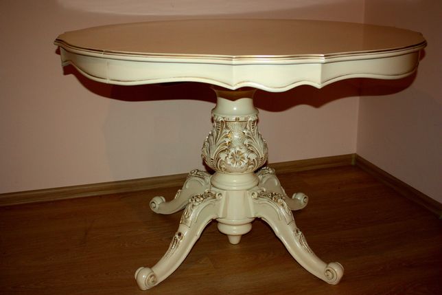 итальянский стол круглый раздвижной барокко