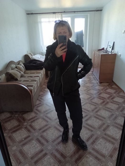 Дубленка кожаная косуха Авиатор женская