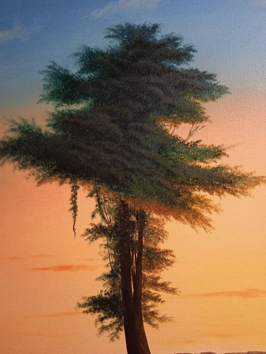 Картина олією на полотні в рамі ,нова