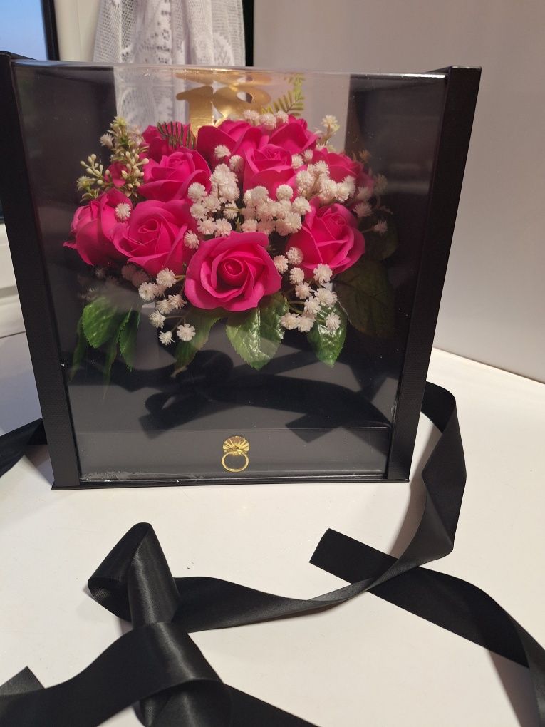 Róże mydlane pachnące flower box z szufladka,  wesele , prezent , 18