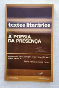 Livro "A POESIA DA PRESENÇA" de Maria Teresa Arsénio Nunes