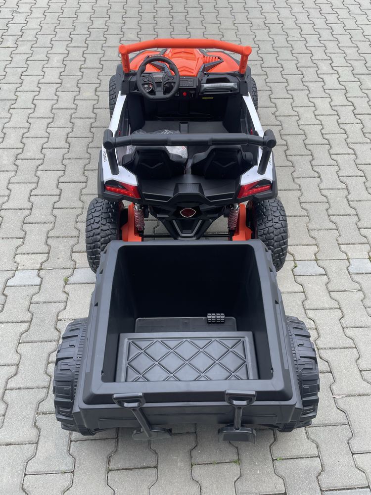 Auto na akumulator Quad Buggy 4 x 200 W 24V Pomarańczowy + Przyczepka