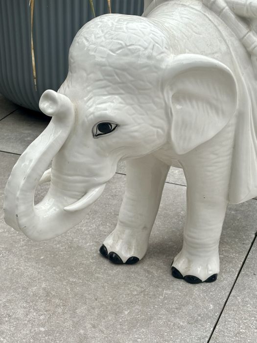 Piedestał ceramiczny Słoń kwietnik Bassano Włochy lata 1960te Unikat