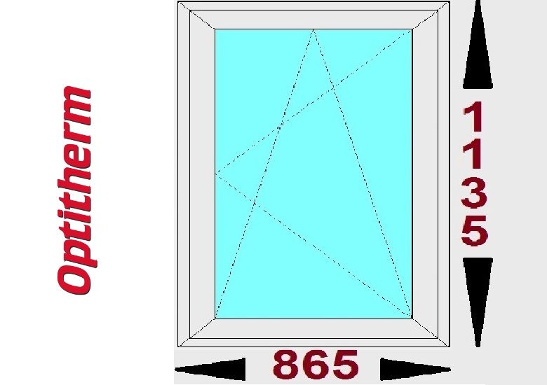 Okna PCV 865 x 1135 O14 Moderntherm typowe wymiary od ręki Warszawa