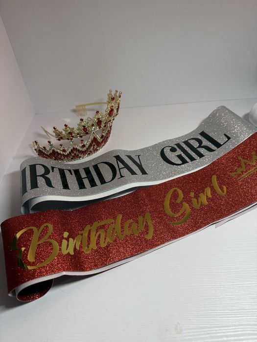 «Birthday girl» стрічка та діадема до Дня народження