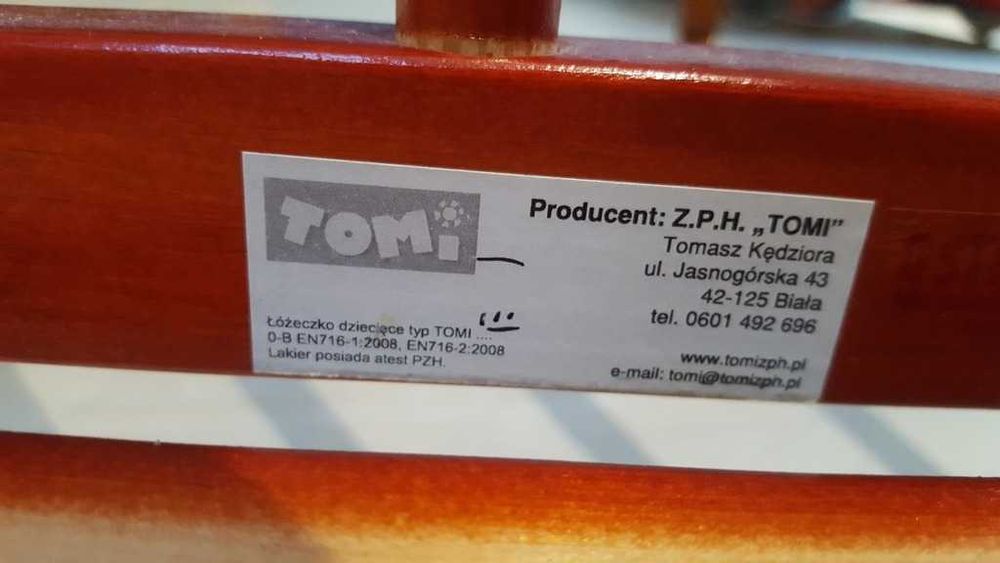 Łóżeczko drewniane+materac Ikea vyssa vackert