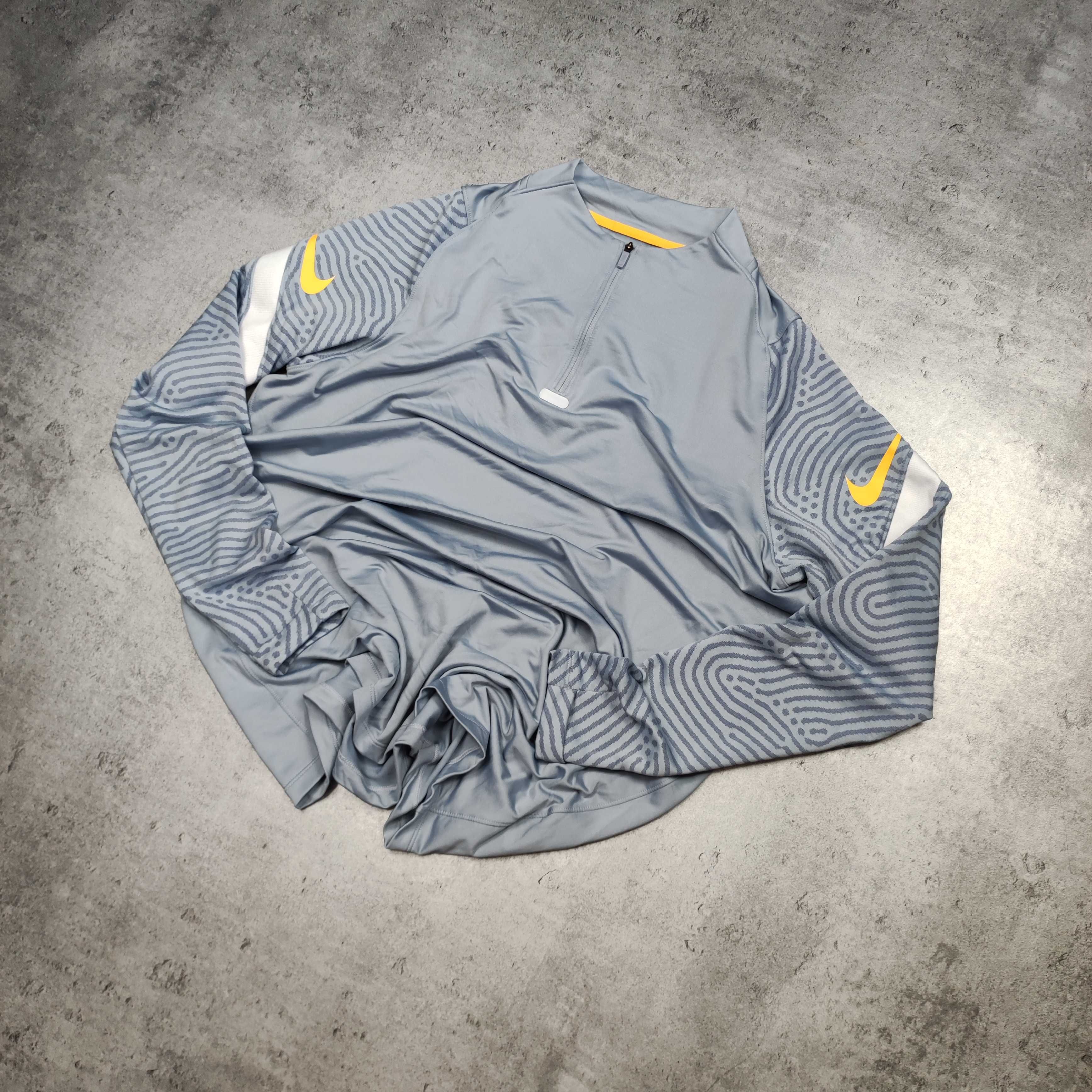 MĘSKA Bluza Śliska Sportowa siłownia Bieg Nike Rozpinana Błękitna Logo