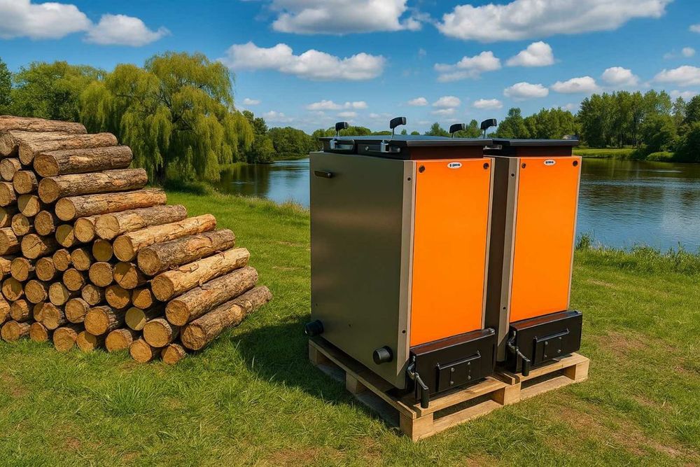 Котел твердопаливний Бізон для будинку або цеху 100м2, 200м2, 300м2