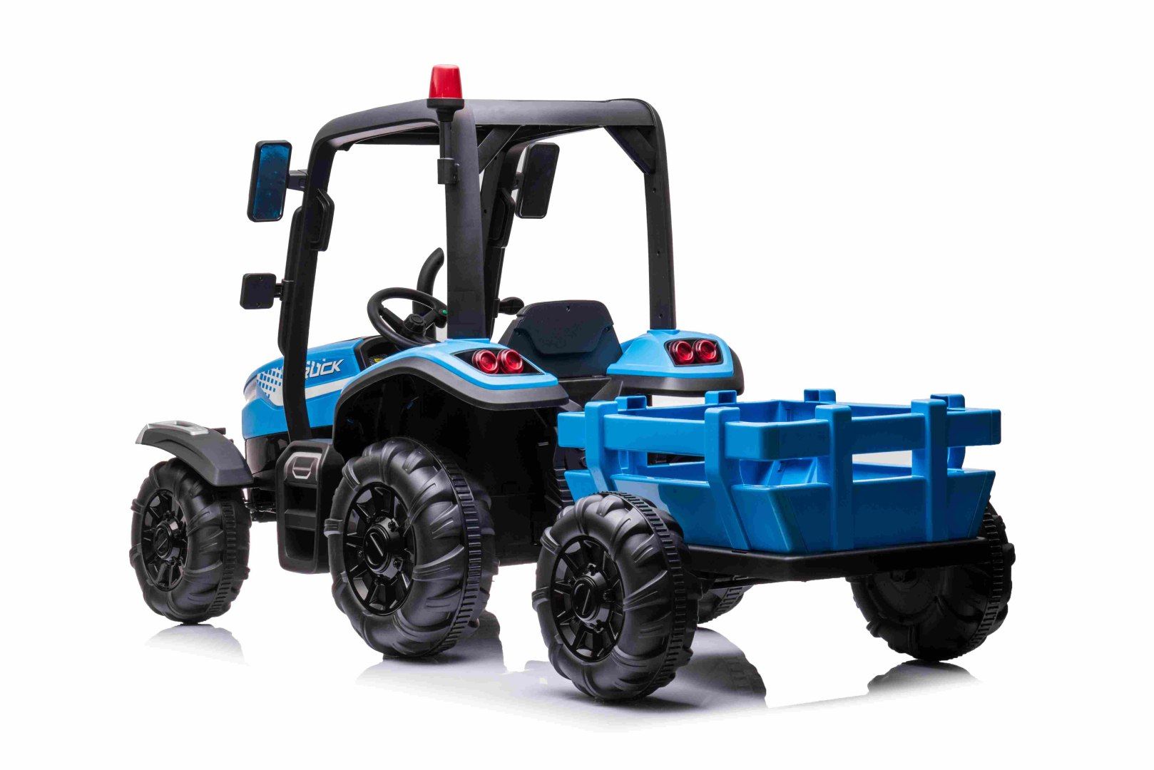 2x200W 24V Traktor na akumulator BLAST Z Przyczepką Niebieski