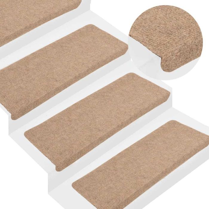 Nowe Samoprzylepne Nakładki na Schody 15szt. 65x24,5x3,5cm Beżowe