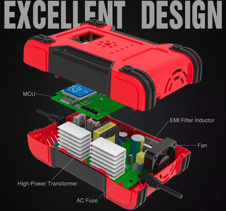 зарядное устройство автоматическое  для Foxsur 12V 12A/24V 6A