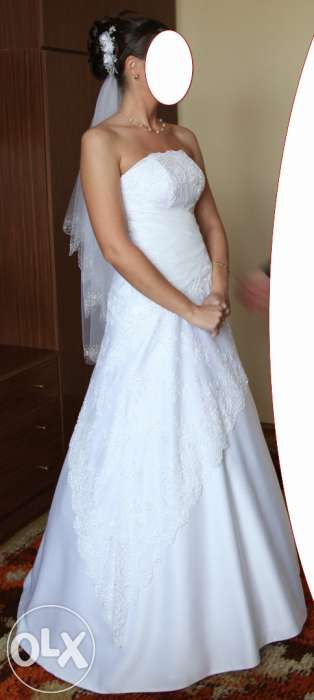 Cudna suknia ślubna - biała, roz. 38, litera A, stan idealny + gratisy