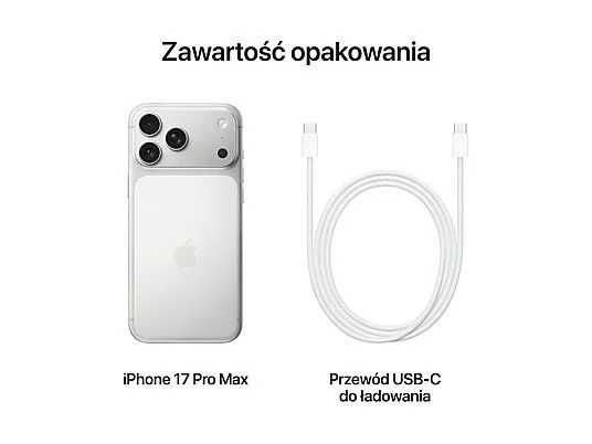 NOWY iPhone 17 Pro Max 512 Silver Dystrybucja PL SIM+E-SIM CentralGSM