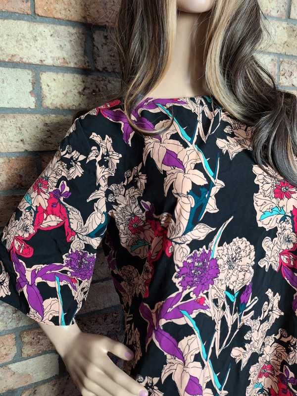 Sukienka w kwiaty elegancka wyjściowa na każdą okazję letnia 44 16 XXL
