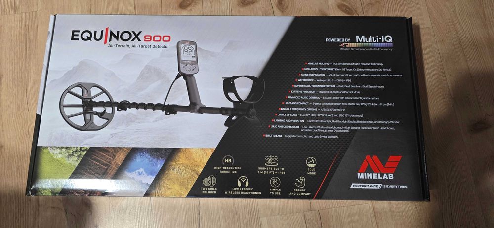 Wykrywacz metali Minelab Equinox 900 + pointer 40+ 3 cewki + torba