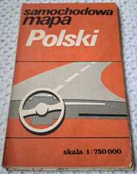 Samochodowa mapa Polski.