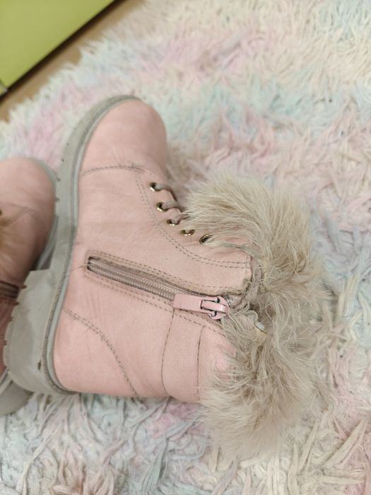 Buty, botki różowe zimowe dla dziewczynki r.32
