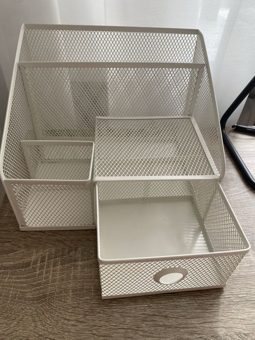 Ikea organizer biurowy, na biurko, do lazienki - bialy, funkcjonalny