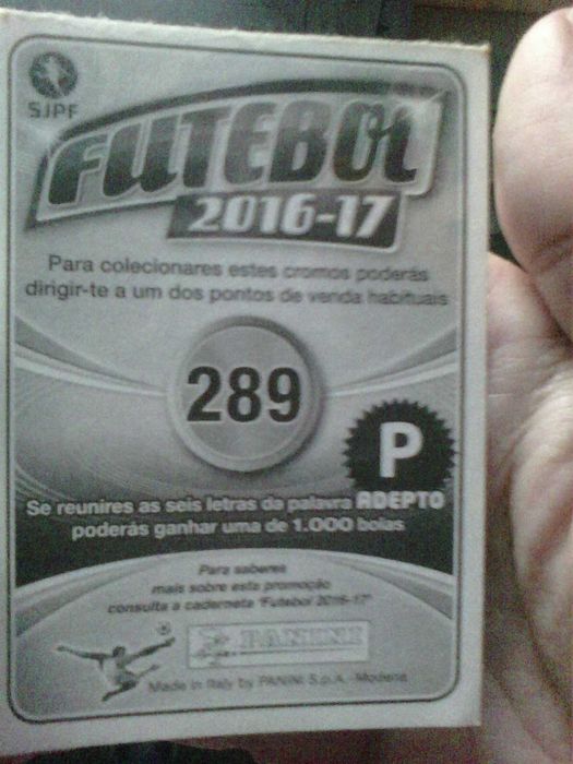 João Pereira 289 sporting portugal panini cromo raro 2016