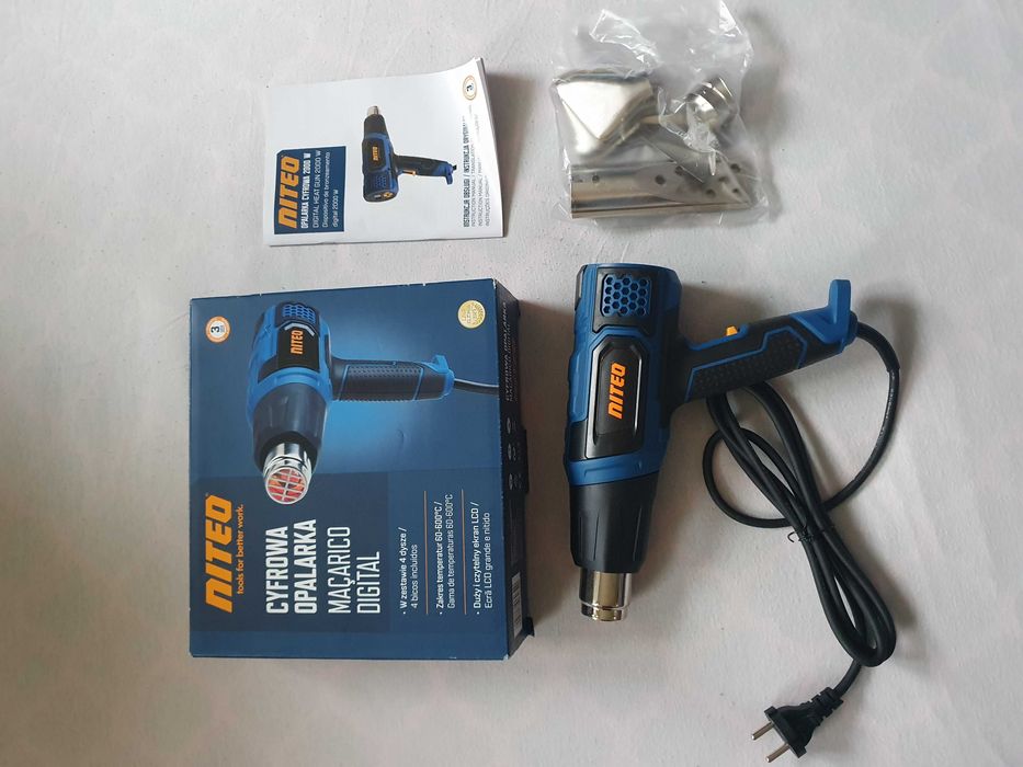 NOWA Opalarka cyfrowa Niteo + 4 dysze, ekran LCD, 60-600°C, 2000W