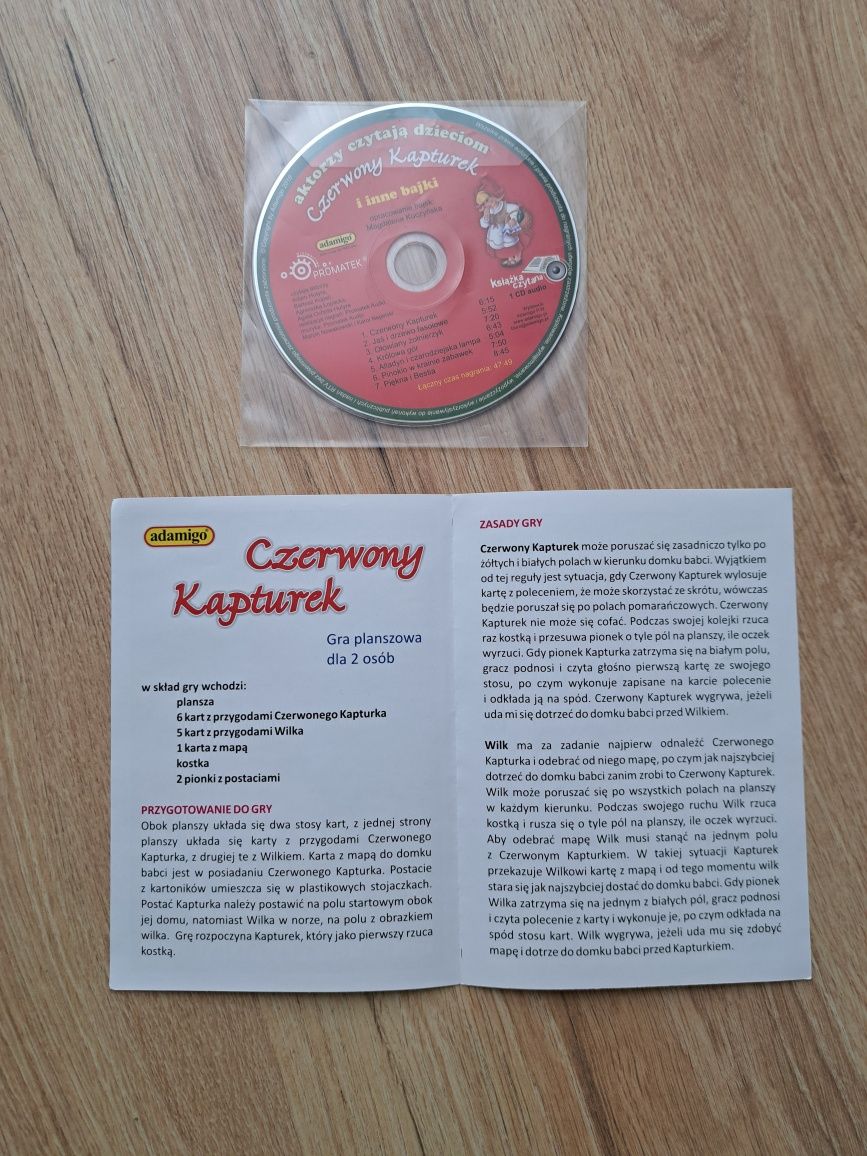 Czerwony Kapturek gra planszowa gratis płyta CD z bajkami planszówka