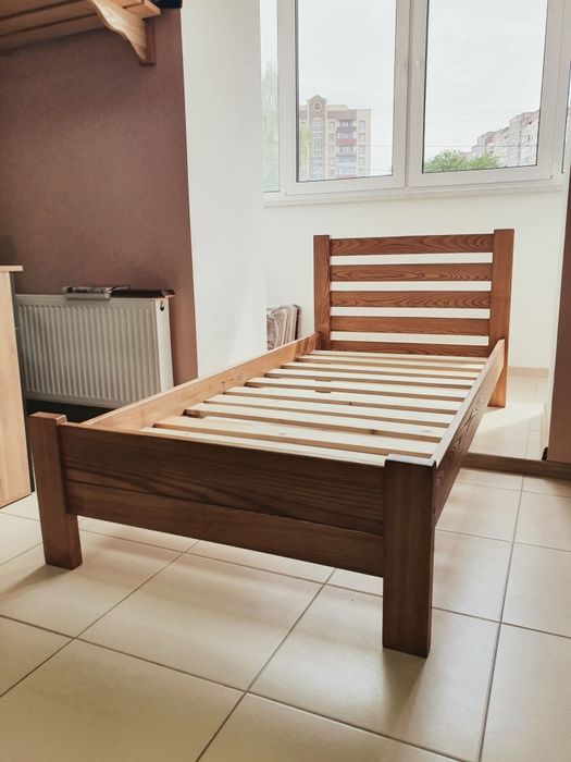 Ліжко односпальне,ясен,дерев'яне,80/190;90/200;120/200