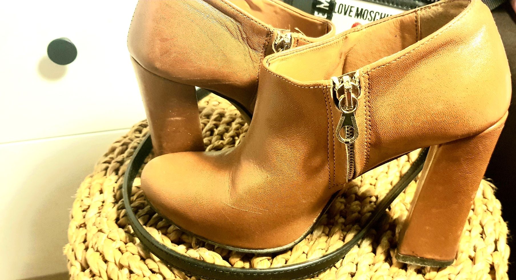 Botki PRIMA MODA 36 camel Skóra